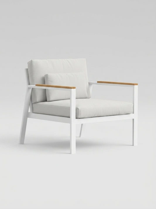 Sillón Lounge de Exterior Gandia Blasco TIMELESS · Madera de Teca (Diseño J.A. Gandía-Blasco & Borja García) - Blanco
