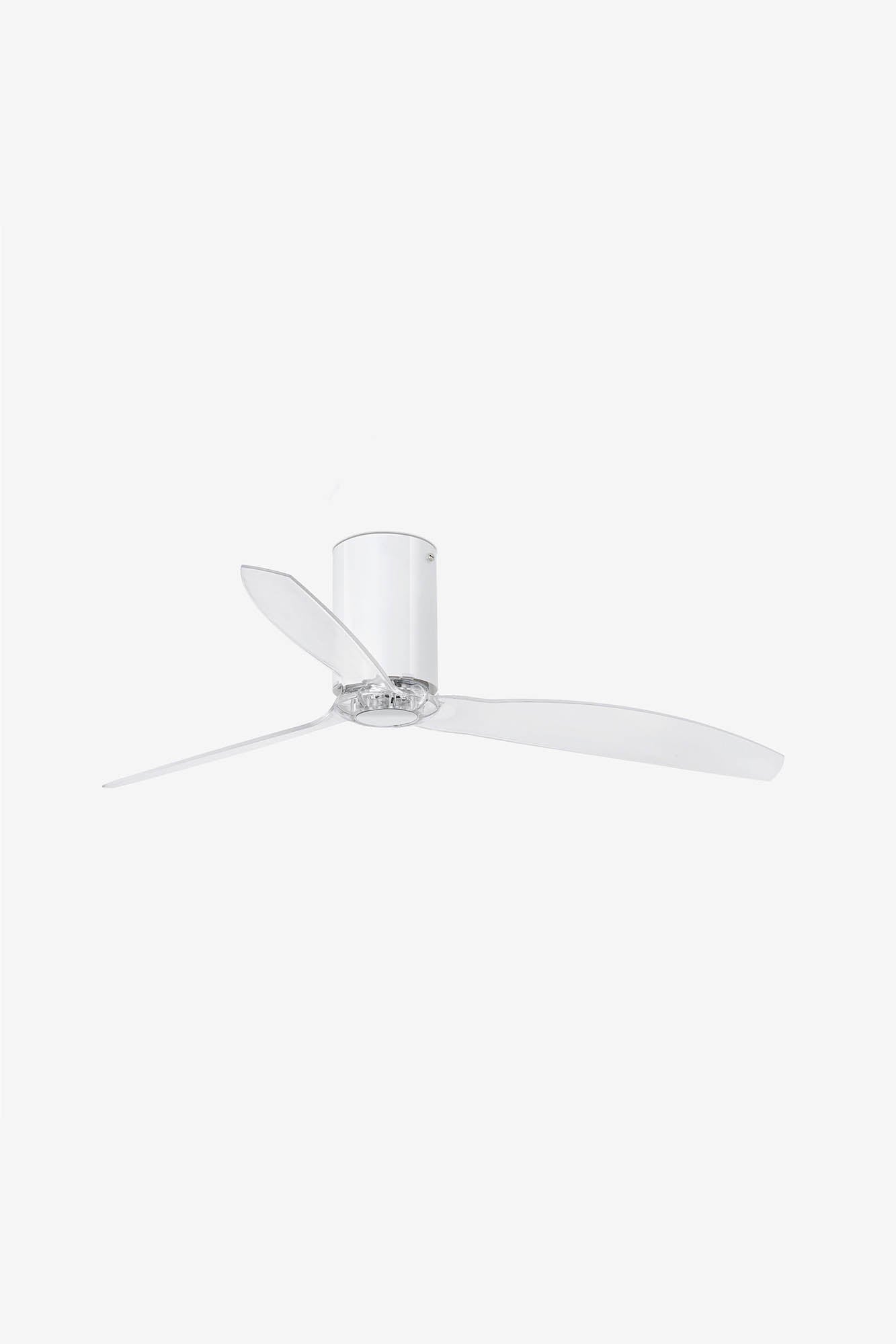 Ventilador de Techo Faro Tube Fan DC Ø128cm Blanco Brillo con Palas Transparentes - Ambiente