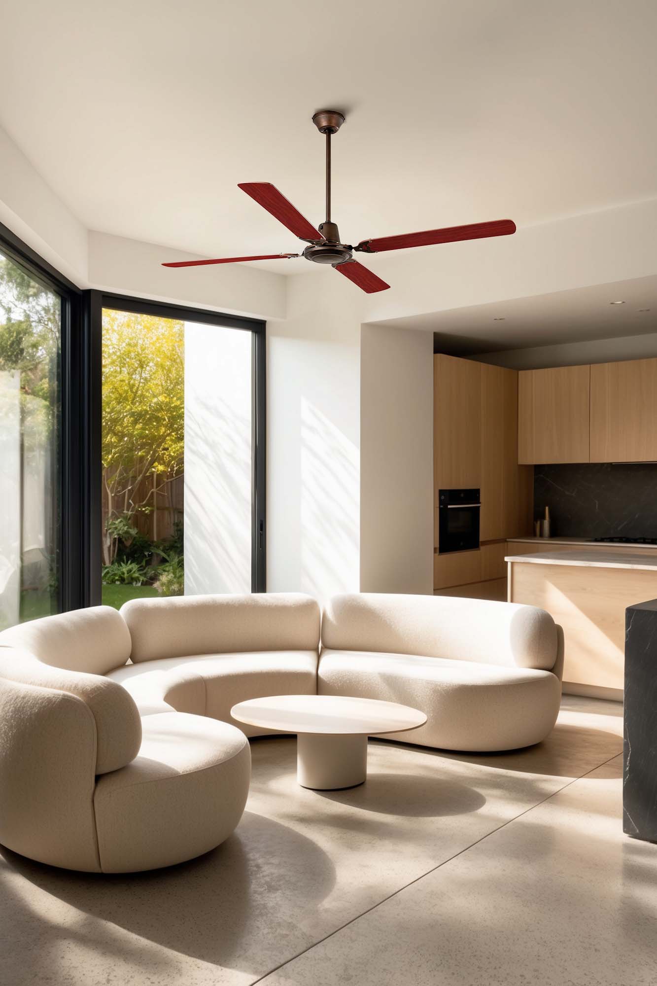 Ventilador de Techo Faro Malvinas Ø140cm Marrón con 4 Palas Clásico - Ambiente