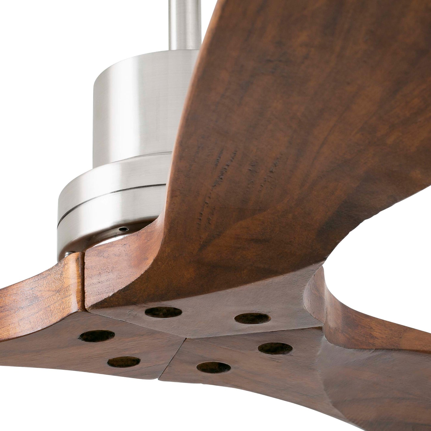 Ventilador de Techo Faro Lantau L DC Ø132cm Níquel Mate con Palas de Nogal - Detalle