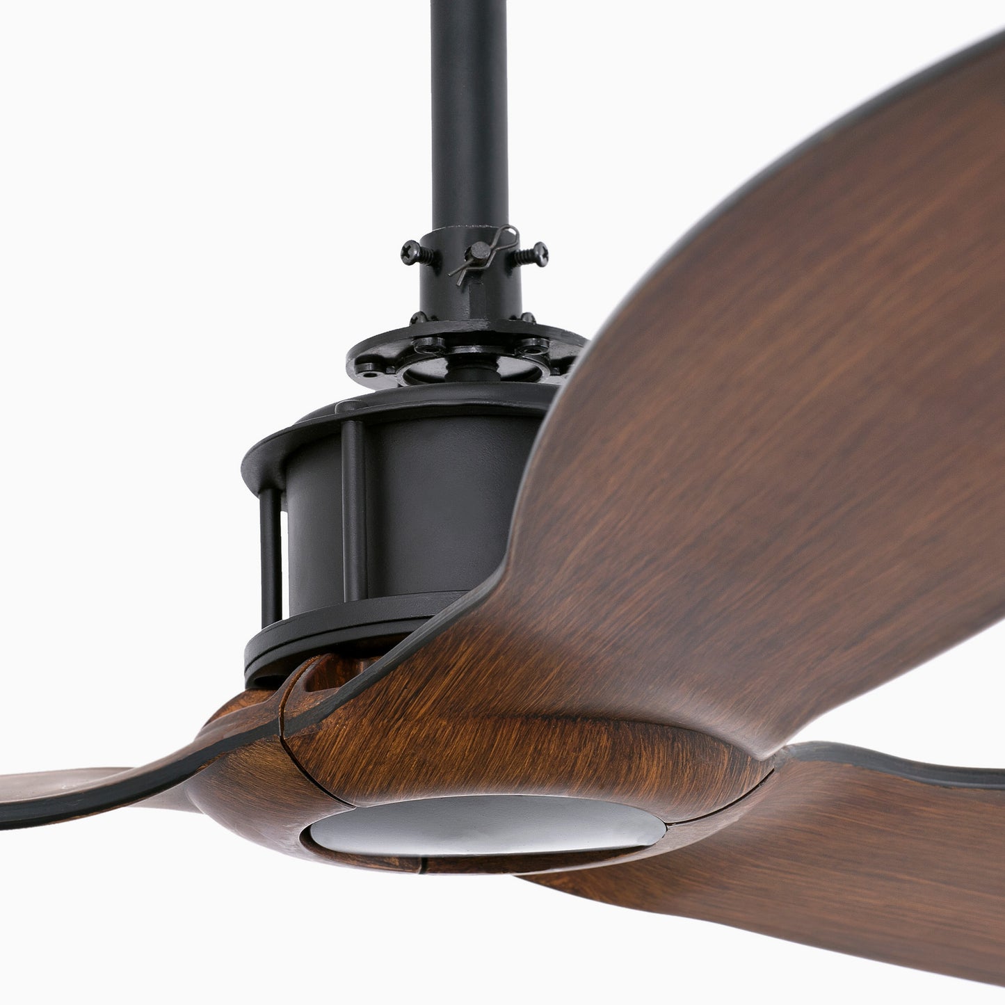 Ventilador de Techo Faro Deco Fan DC Ø128cm Negro Mate con Palas Madera Oscura - Detalle