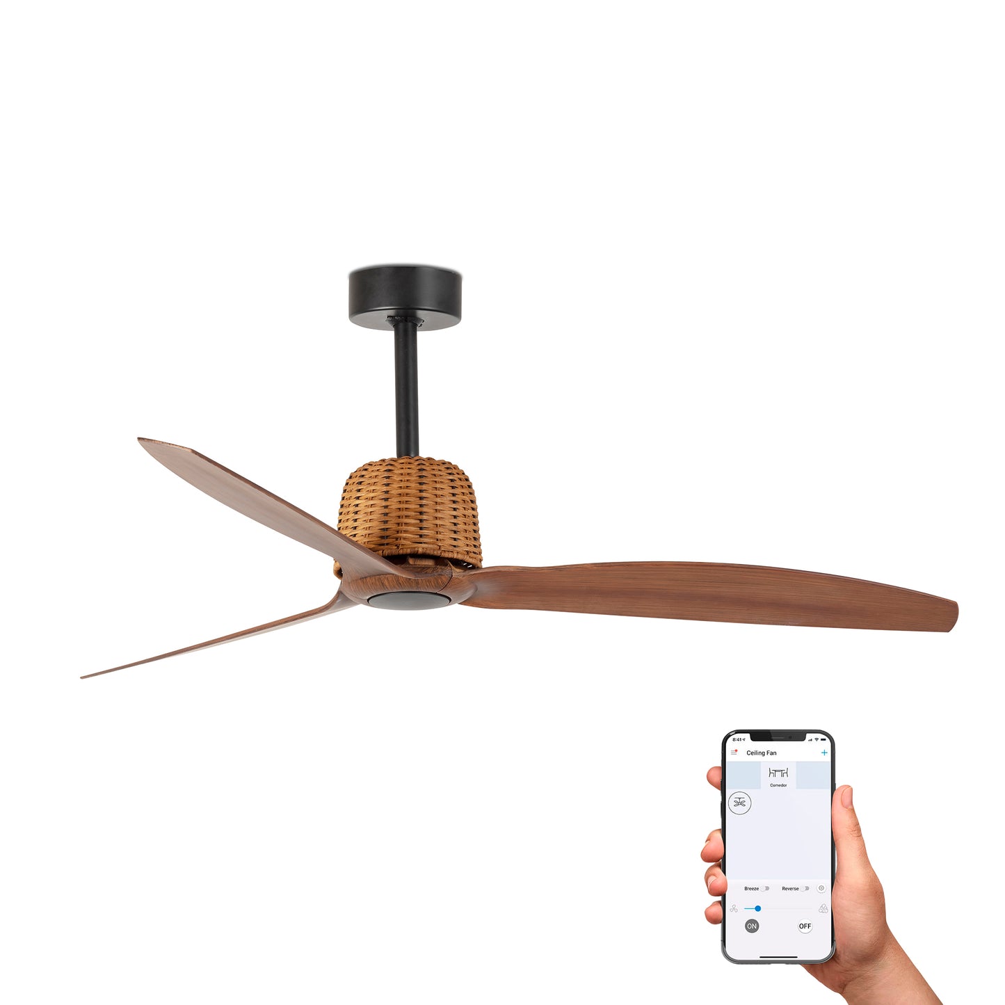 Ventilador de Techo Faro WEAVER DC Ø128cm Palas Nogal Diseño Conillas - 33435WT.jpg