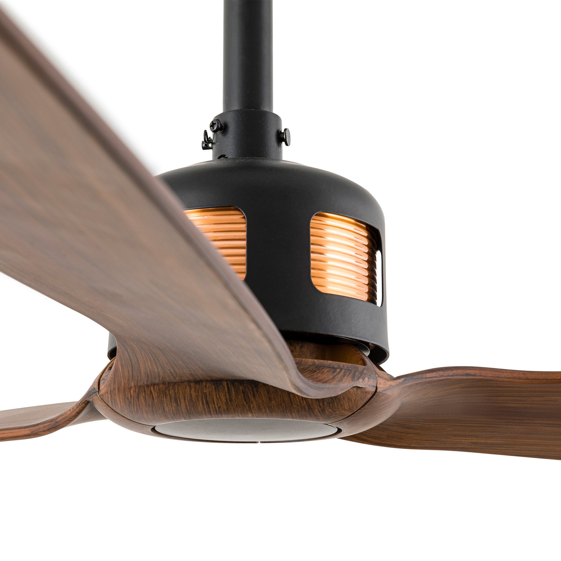 Ventilador de Techo Faro Copper Fan DC Ø128cm Cobre Brillante con Palas Madera - Detalle