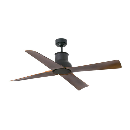 Ventilador de Techo Faro Winche DC Ø130cm Negro Mate 4 Palas Marrón IP44 - Foto Principal
