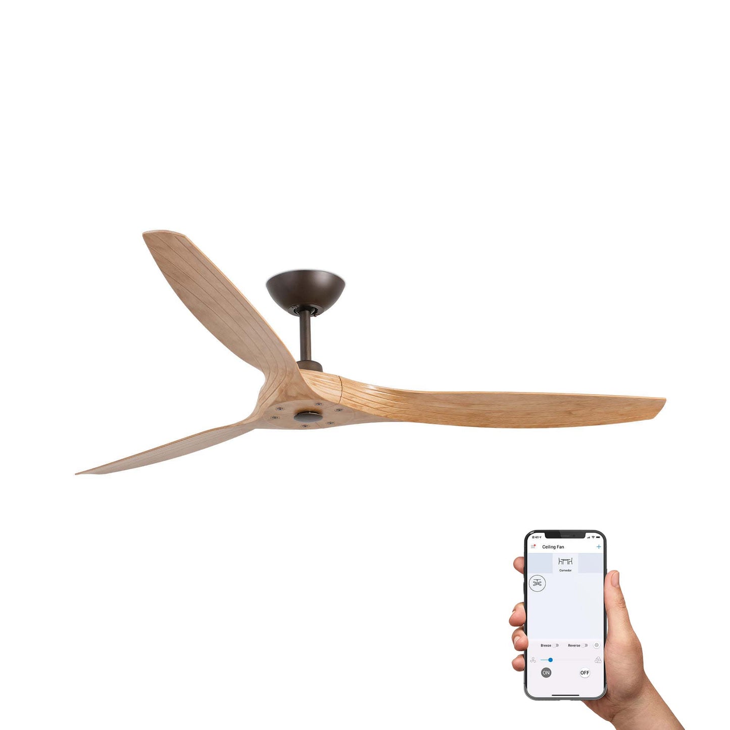 Ventilador de Techo Faro MOREA DC Ø152cm Palas de Madera Natural