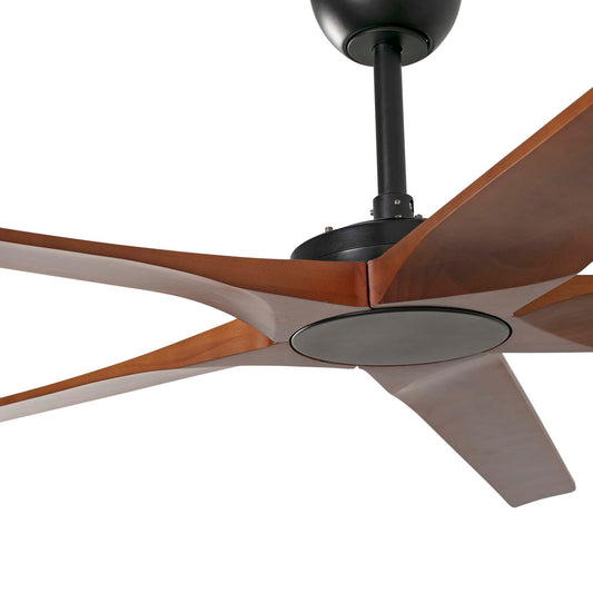 Ventilador de Techo Faro Bigwood XL DC Ø200cm Negro con 5 Palas Nogal Oscuro - Detalle