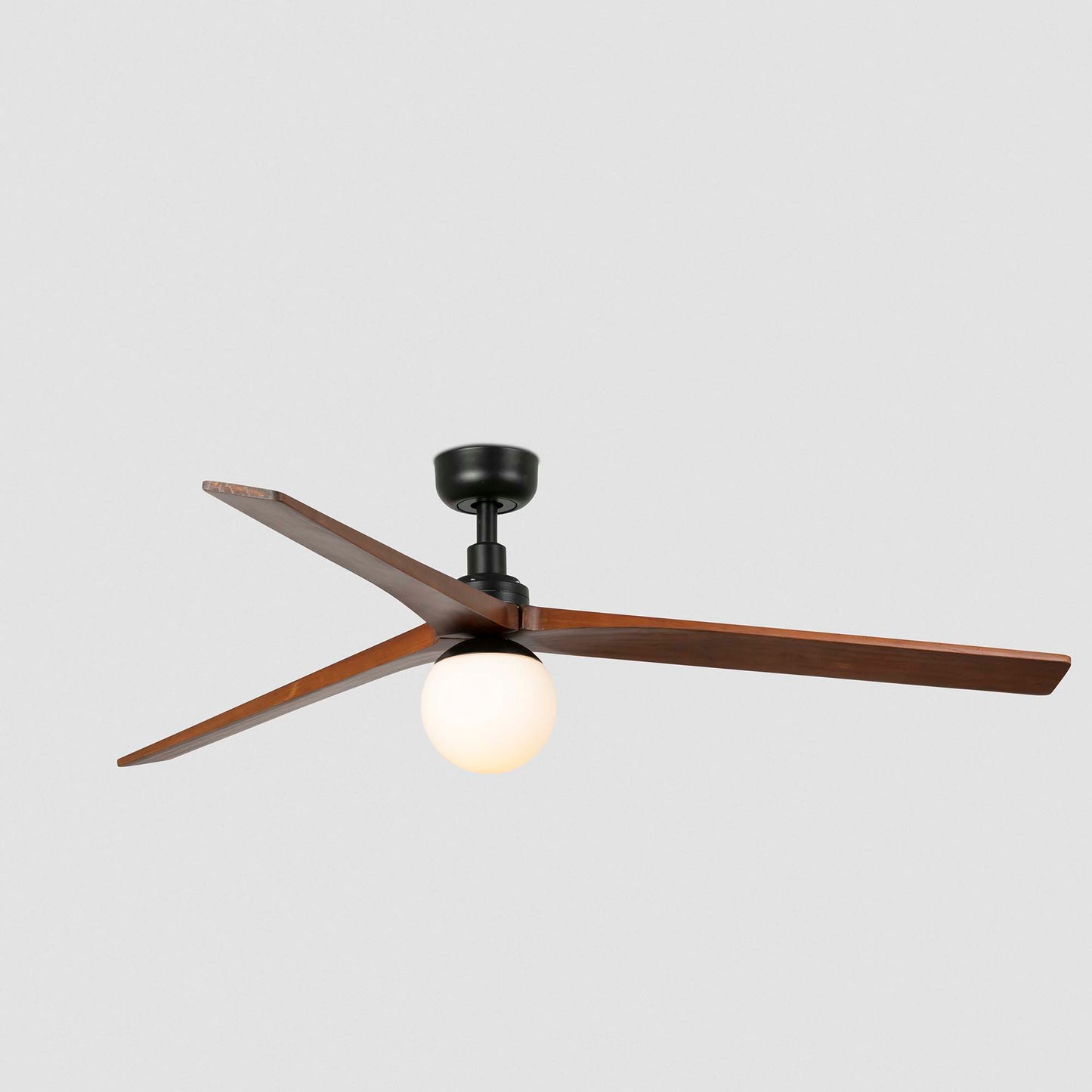 Ventilador de Techo Faro Klim L DC Ø150cm Negro Mate con Palas Nogal Oscuro - Plano de Cotas