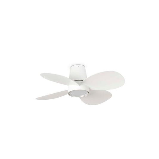 Ventilador de Techo Faro KLOVER S DC Ø80cm Blanco 4 Palas con Luz LED 18W CCT