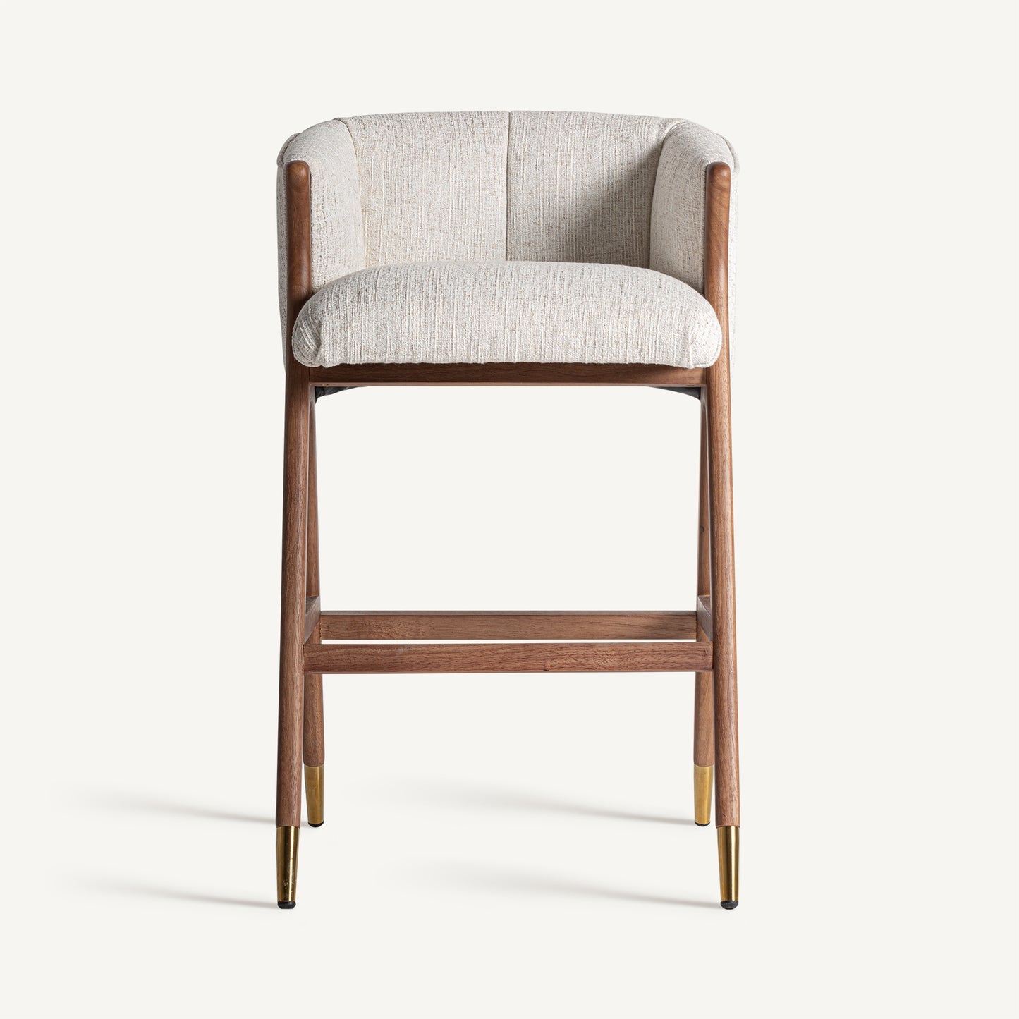 Taburete alto Douze VICAL con tapicería beige hidrófuga