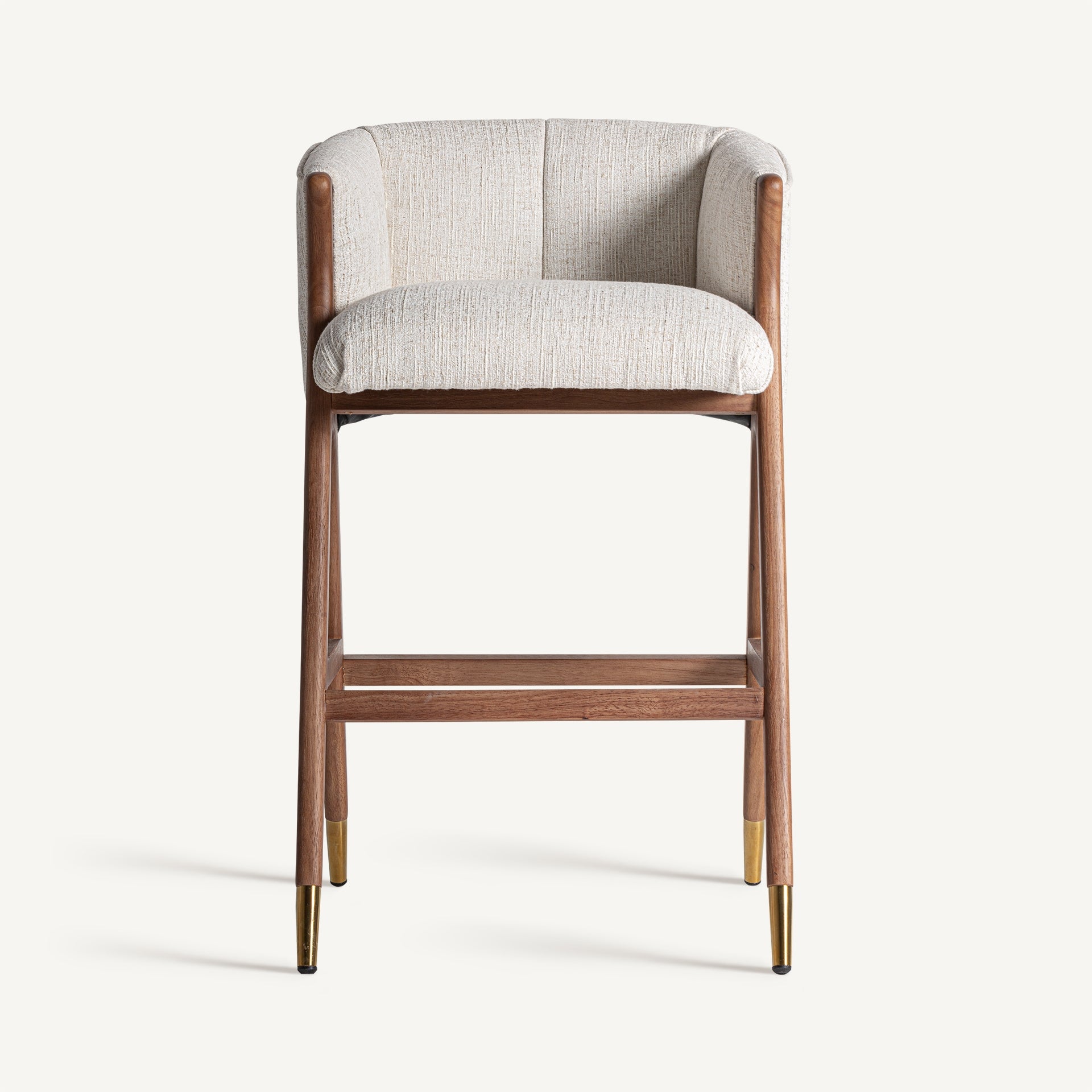 Taburete alto Douze VICAL con tapicería beige hidrófuga