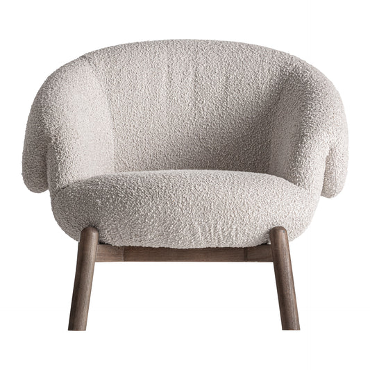 Sillón Jacquard Beige en Madera de Olmo | Vical Home