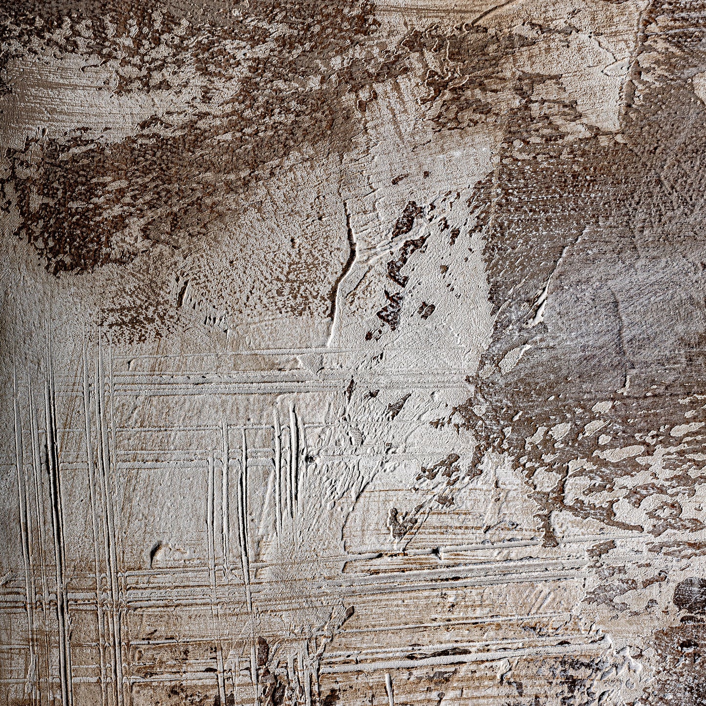 Lienzo Atif Contemporáneo 120x120 cm | Tonos Marrón Artesanal