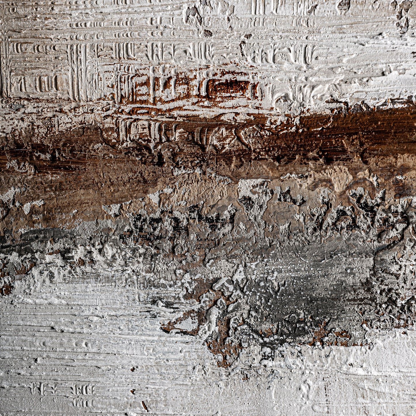 Lienzo Atif Contemporáneo 120x120 cm | Tonos Marrón Artesanal