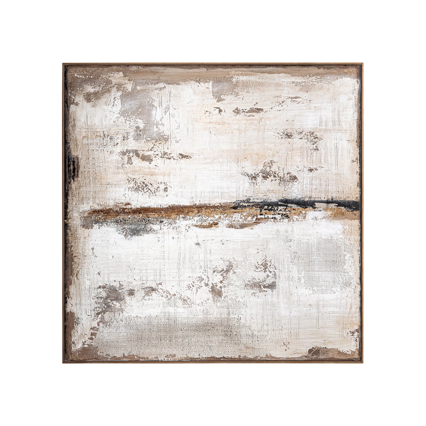 Lienzo Atif Contemporáneo 120x120 cm | Tonos Marrón Artesanal