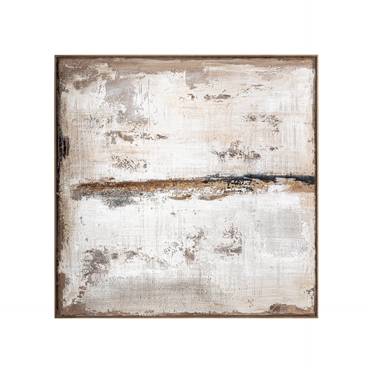 Lienzo Atif Contemporáneo 120x120 cm | Tonos Marrón Artesanal