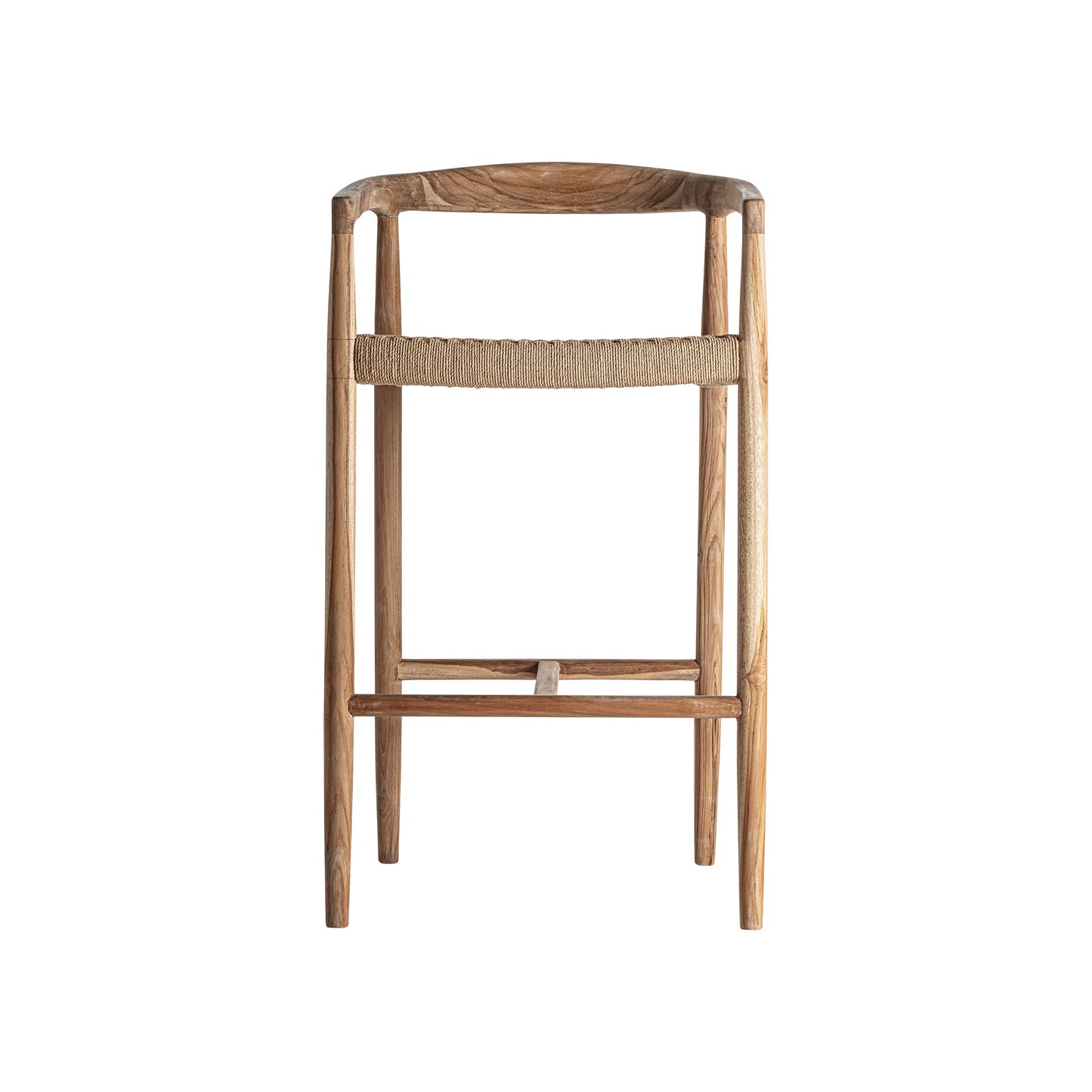 Taburete Caen en Madera de Teka y Fibra Natural | Vical Home