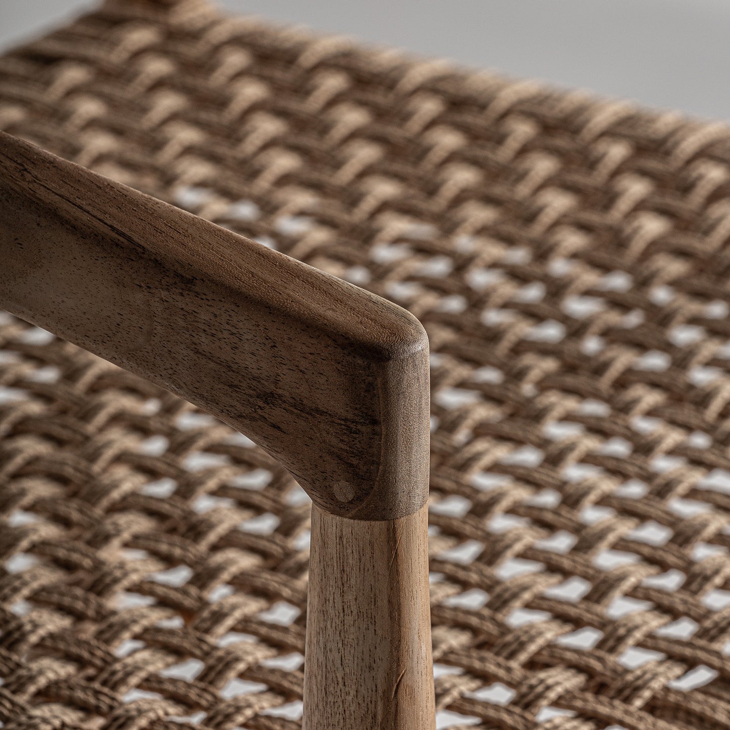 Taburete Caen en Madera de Teka y Fibra Natural | Vical Home