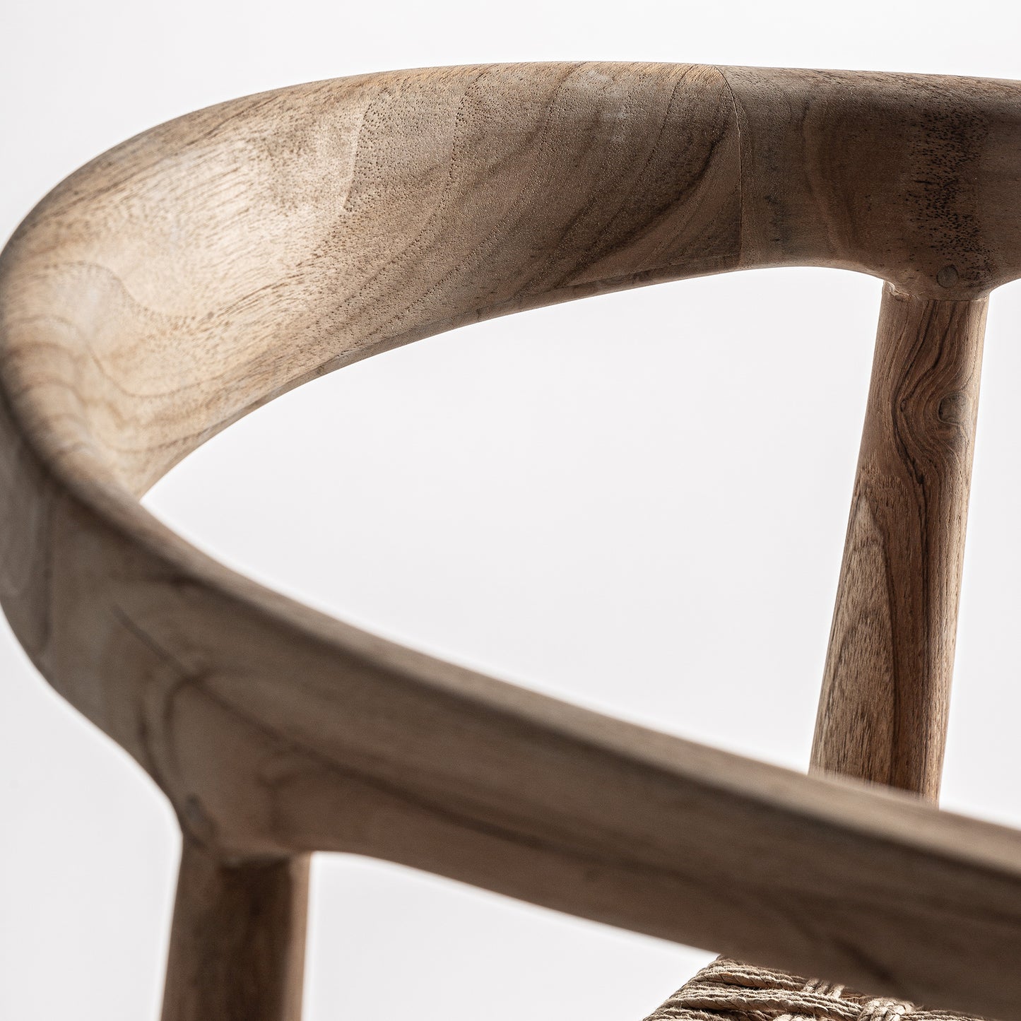 Taburete Caen en Madera de Teka y Fibra Natural | Vical Home