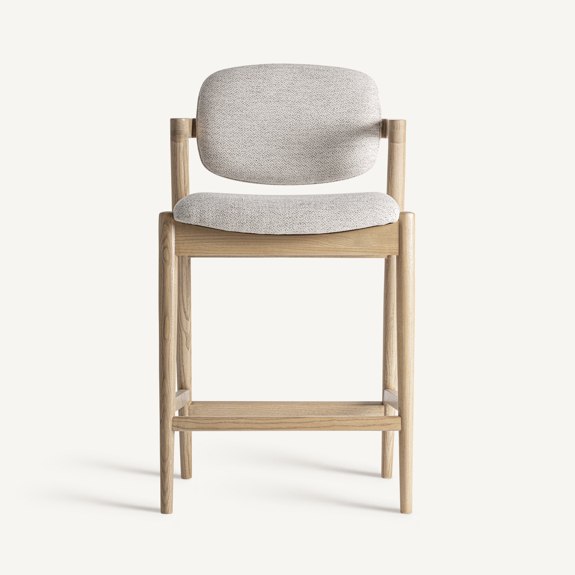 Taburete alto Namur VICAL con tapicería beige hidrófuga