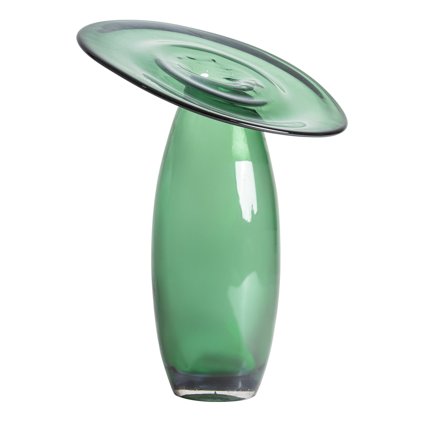 Jarrón Akari Vical Vidrio Verde Translúcido | Decorativo Artístico 37x51cm
