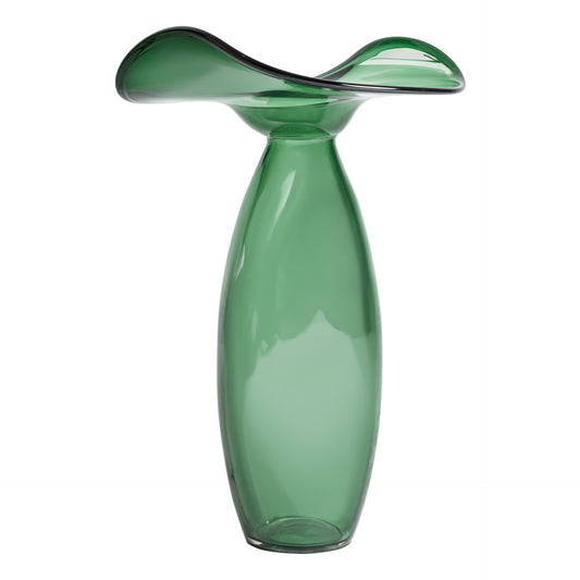 Jarrón Akari Vical Vidrio Verde Translúcido | Decorativo Moderno 37x55cm