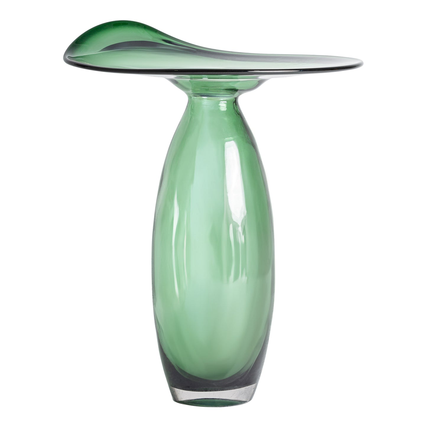 Jarrón Akari Vical Vidrio Verde Translúcido | Decorativo Escultural 42x54cm