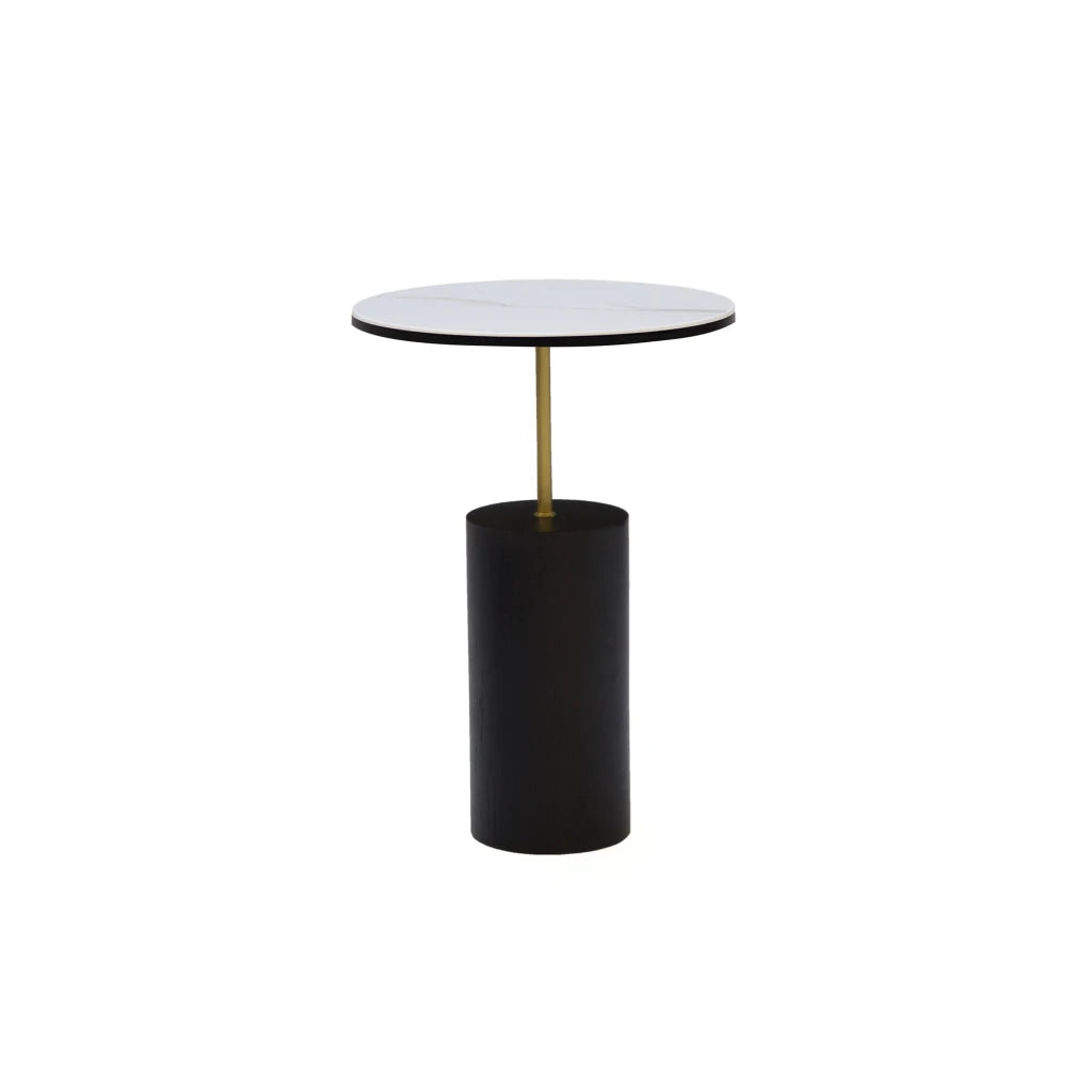 Mesa auxiliar Linna CASUAL detalle tapa porcelánico