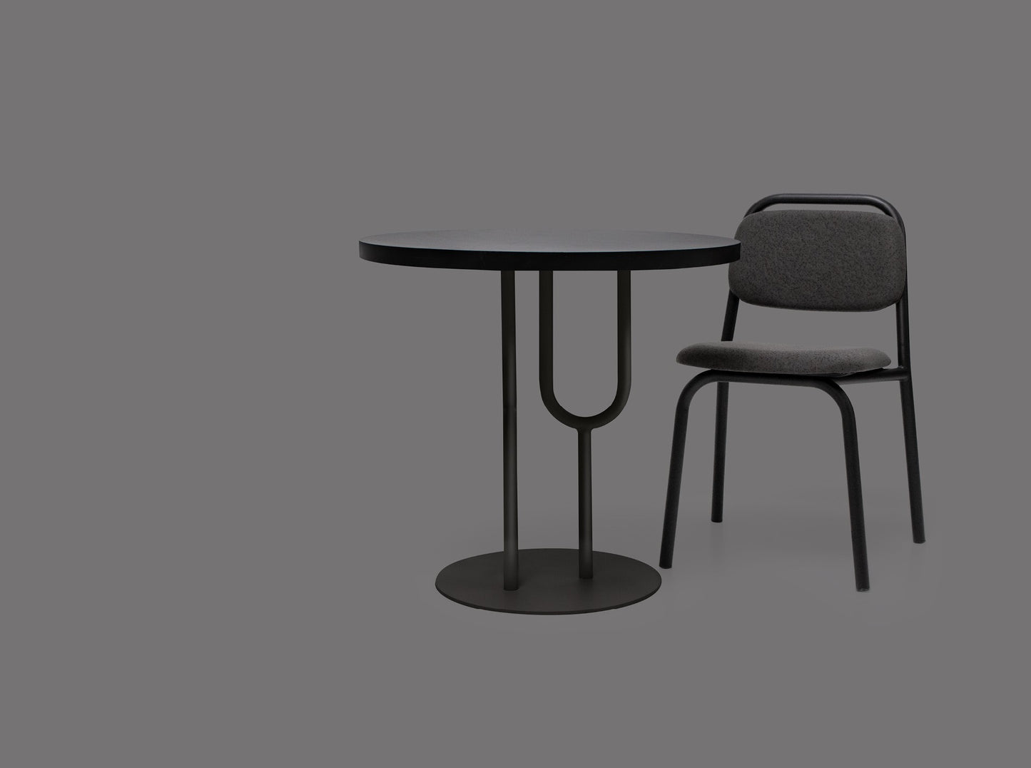 Mesa Enca Comedor 80 CASUAL estructura metálica curva