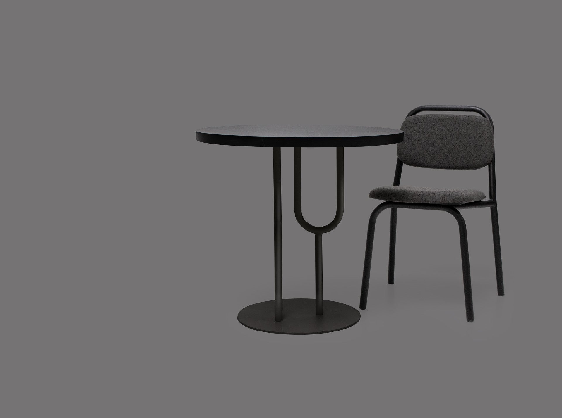 Mesa Enca Comedor 80 CASUAL estructura metálica curva