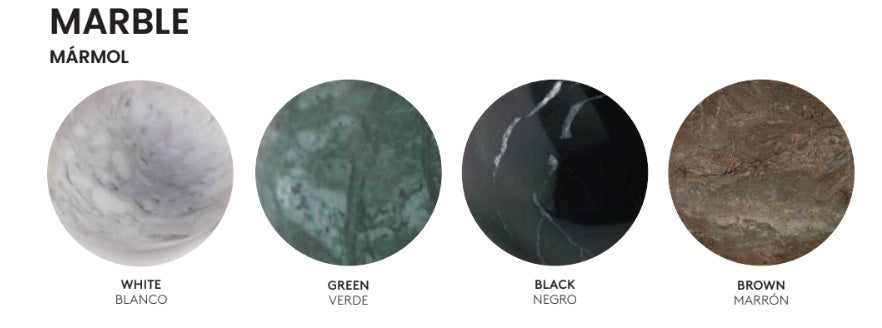 Aromas del Campo - Muestrario Oficial de Mármoles Macizos: Blanco, Negro, Verde y Marrón