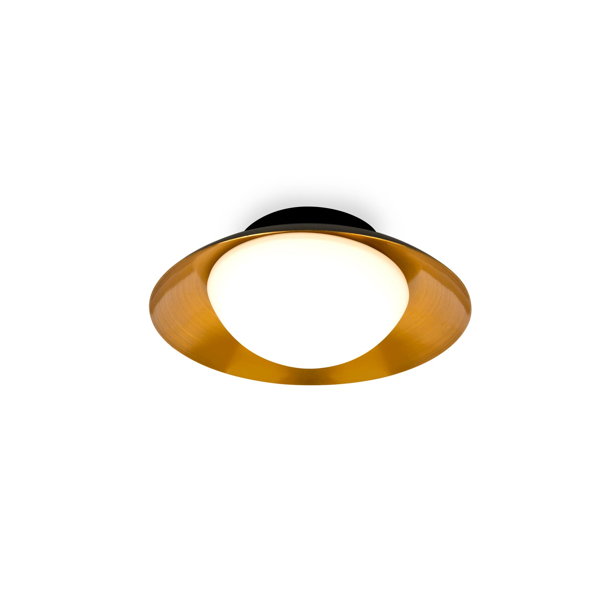 Plafón de Techo Faro SIDE Vidrio Opal y Anillo Metálico G9 Ø20cm - 62135_D1