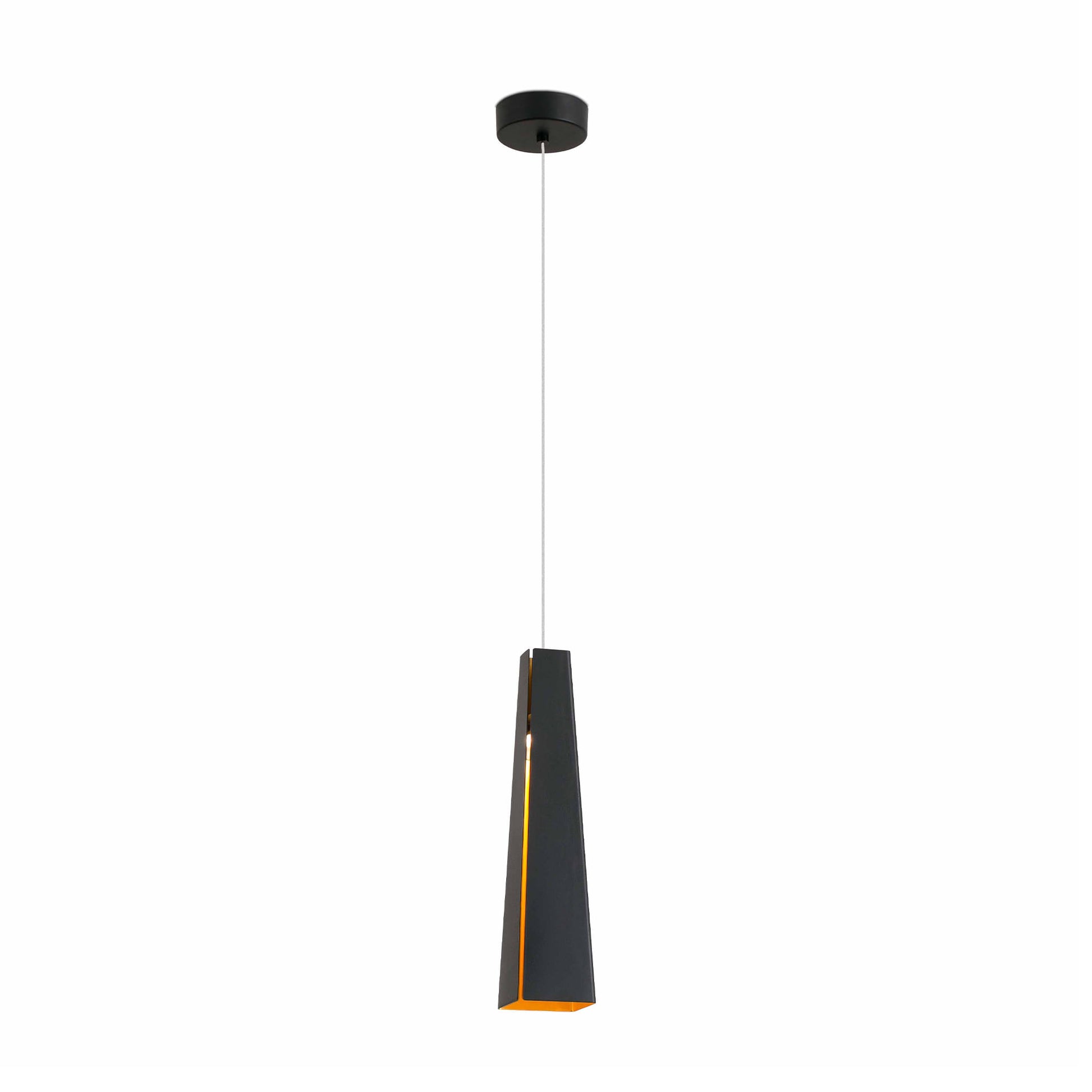 Lámpara Colgante Faro Pluma Negro y Oro LED 6W 3000K - Foto Principal