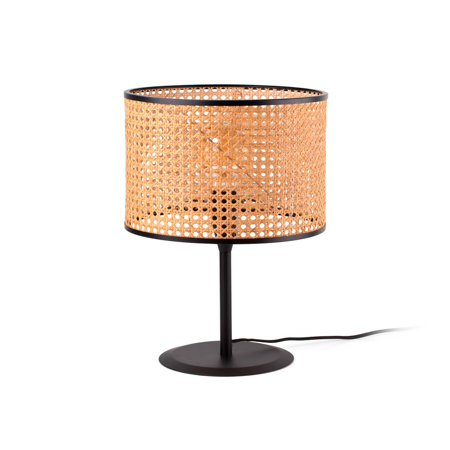 Lámpara de Sobremesa Faro MAMBO Pantalla Ratán Natural Diseño Faro Lab 1xE27