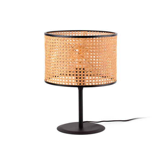 Lámpara de Sobremesa Faro MAMBO Pantalla Ratán Natural Diseño Faro Lab 1xE27