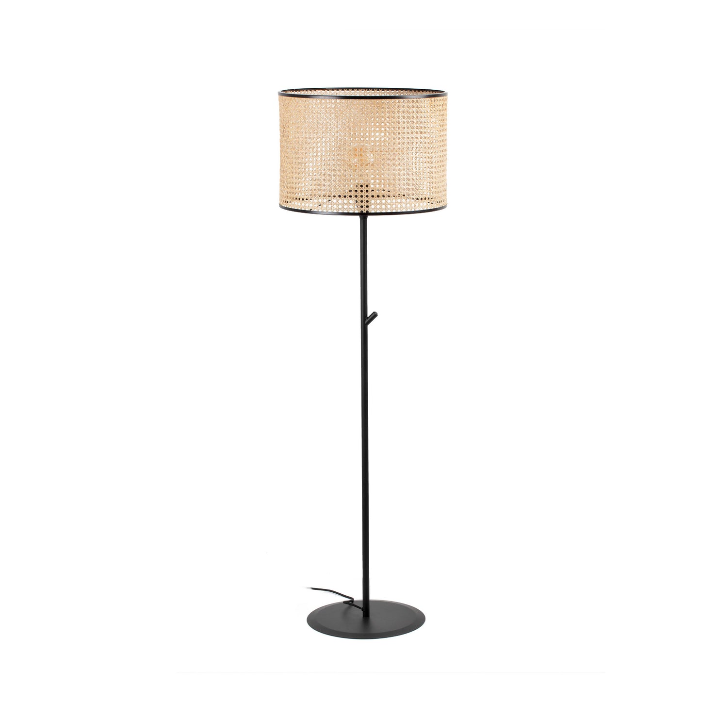 Lámpara de Pie Faro MAMBO Pantalla Ratán Natural Diseño Faro Lab 1xE27