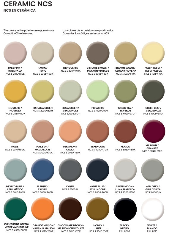 Aromas del Campo - Carta de 30 Colores Cerámicos NCS Oficiales Personalizables