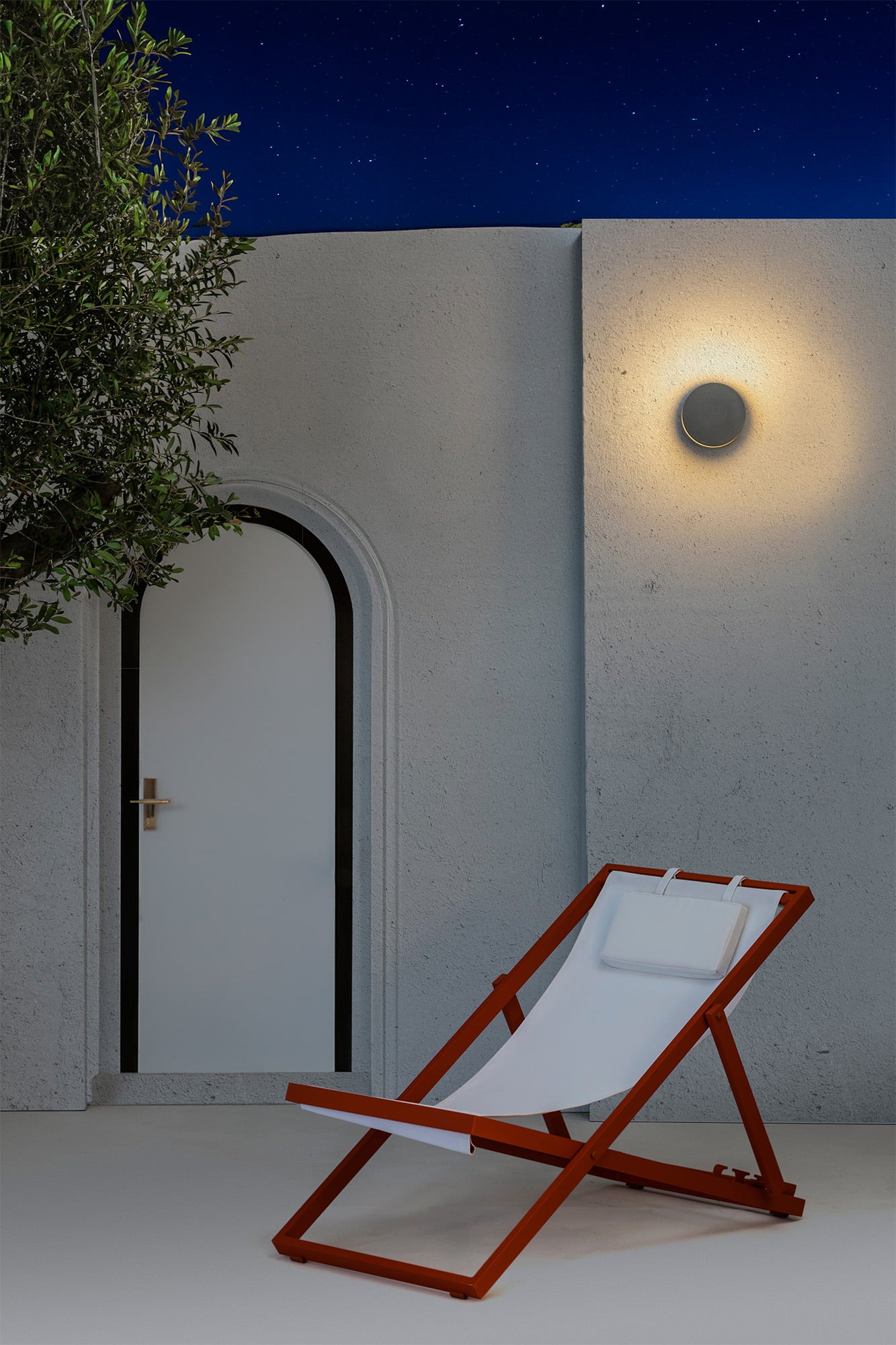 Aplique de Pared de Exterior Faro BLOCK Hormigón IP65 Diseño Alex & Manel Lluscà - Fotografía de Ambiente