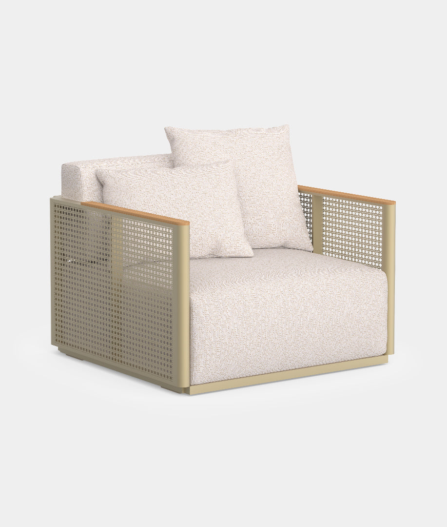 Sillón Lounge de Exterior Gandia Blasco BOSC · Madera de Iroko (Diseño Made Studio) - Arena