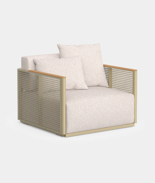 Sillón Lounge de Exterior Gandia Blasco BOSC · Madera de Iroko (Diseño Made Studio) - Arena
