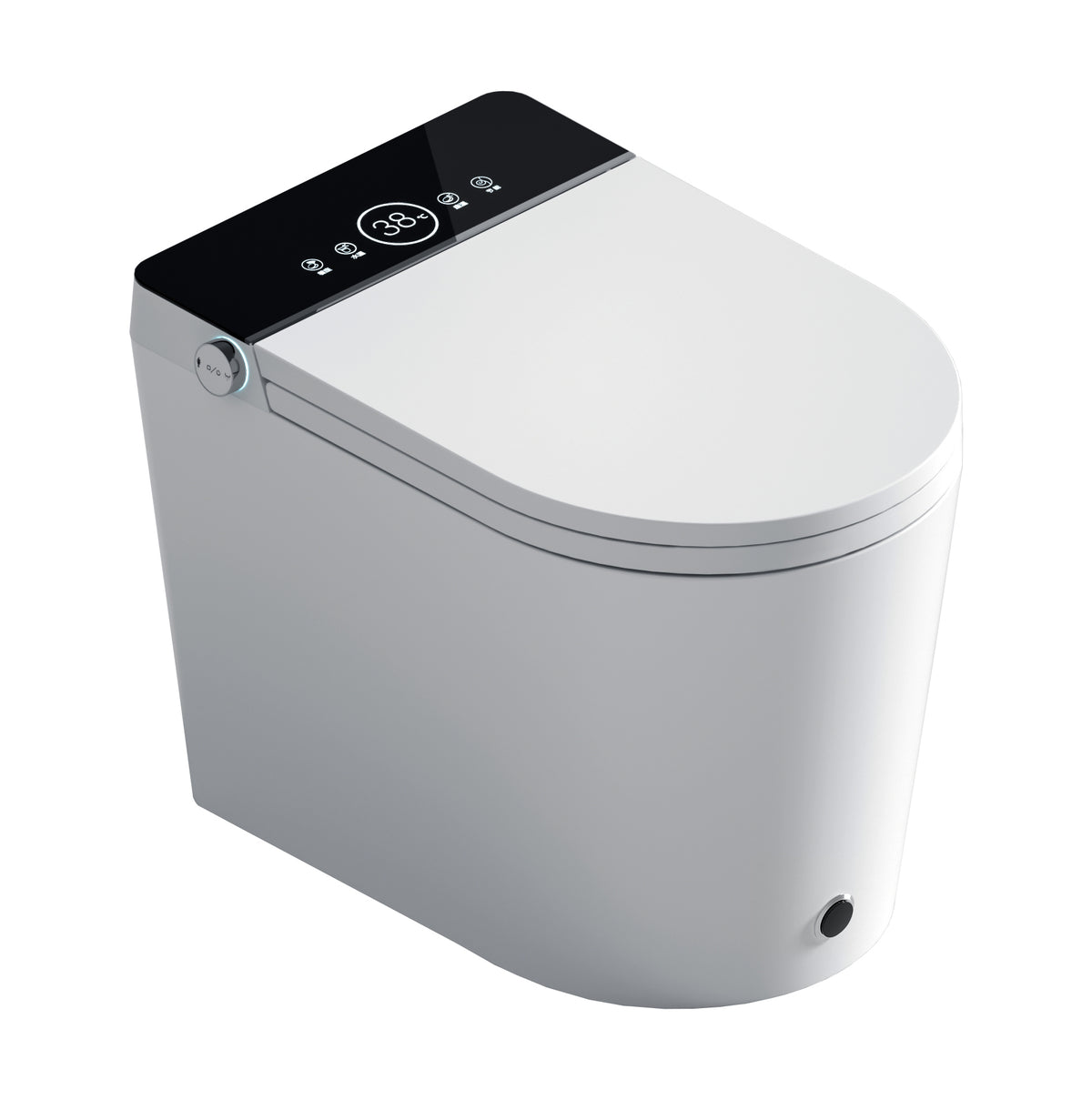Smart Toilet AQUILA con Tapa Abierta Boquilla Inox y Asiento Calefactado