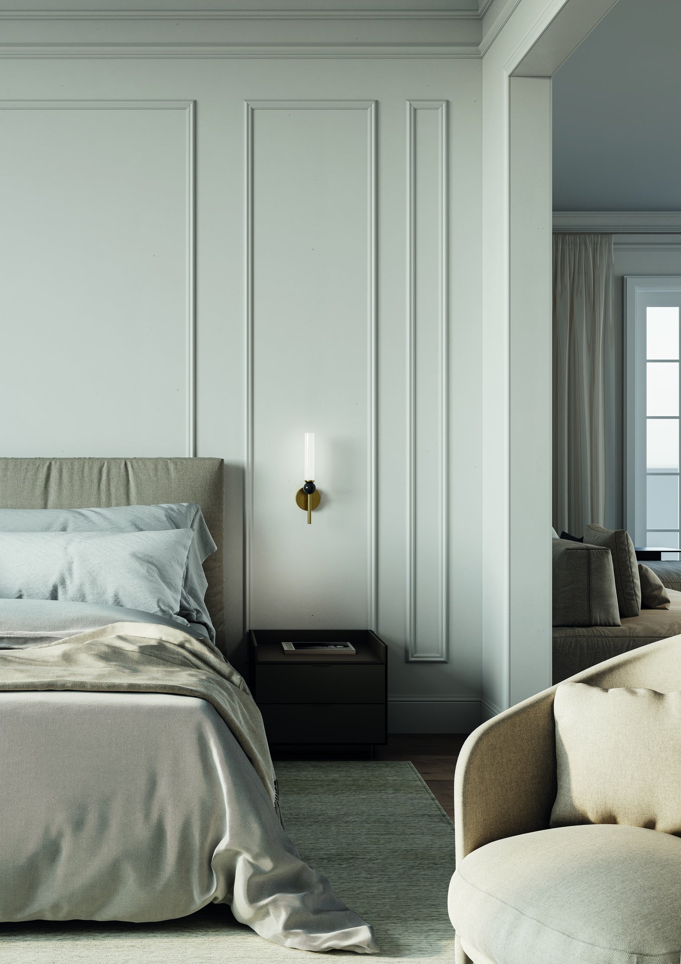 Aplique de Pared Aromas del Campo Delie L Mármol Blanco 112cm G9 Ambiente - Aromas del Campo
