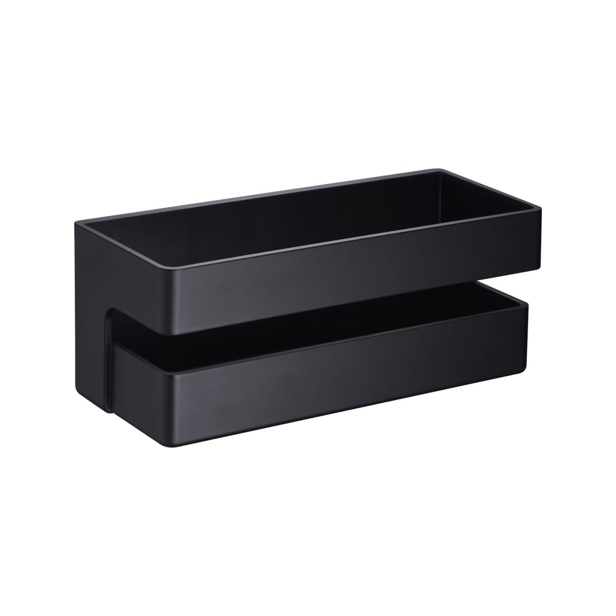 Jabonera Frontal De Pvc Color Negro IMEX sobre lavabo en baño contemporáneo