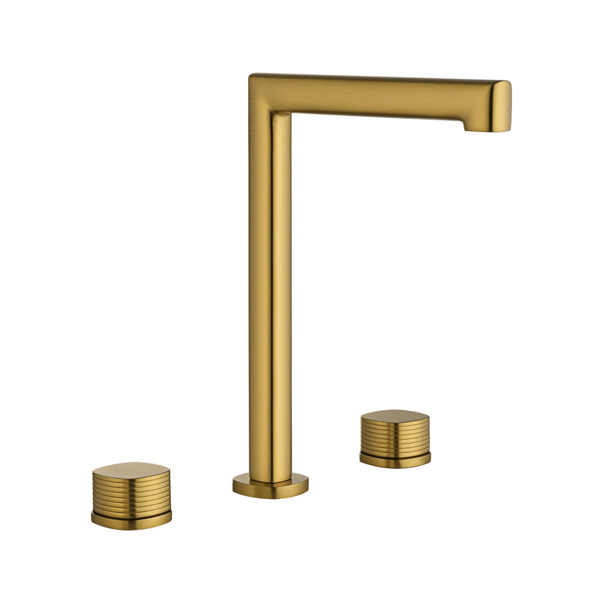 Lavabo Bimando Sobrencimera Caño Alto Firenze IMEX Oro Cepillado