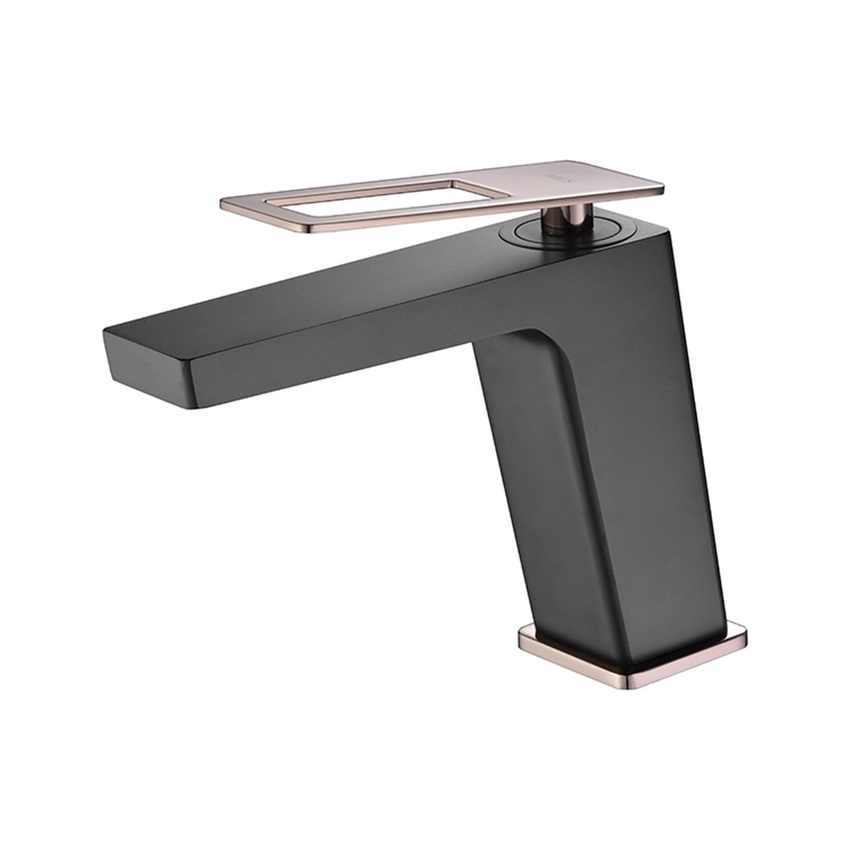 Monomando de Lavabo Suecia IMEX Negro + Oro Rosa