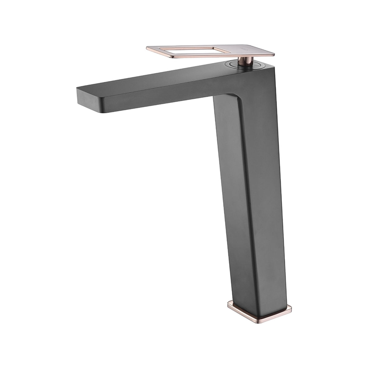 Monomando de Lavabo Alto Suecia IMEX Negro + Oro Rosa