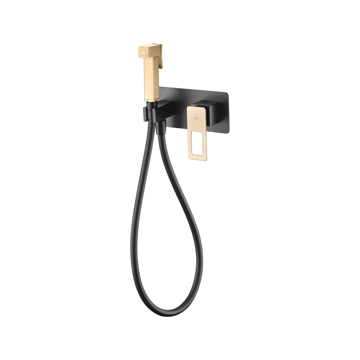 Monomando Empotrado Bidé Suecia IMEX Negro + Oro