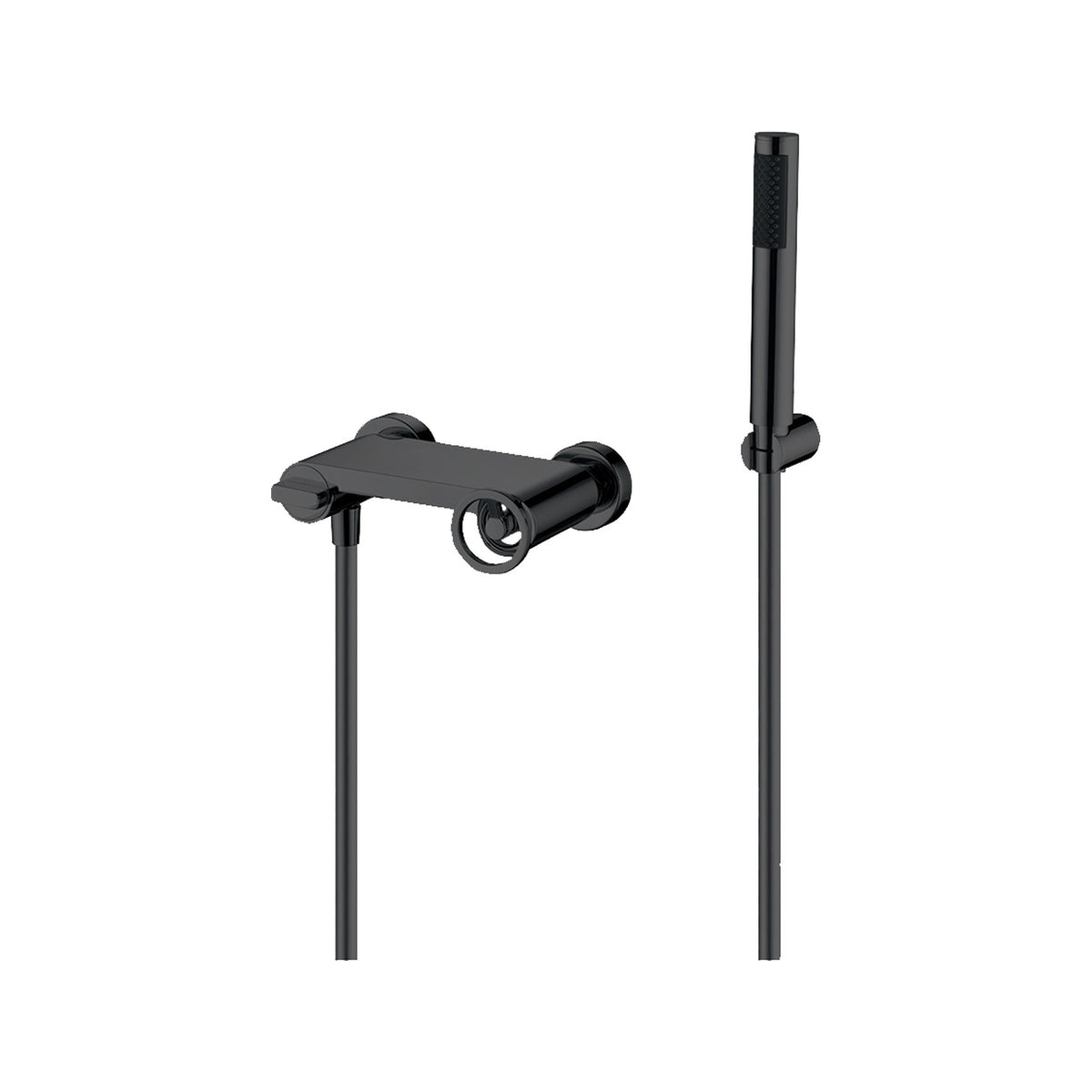 Kit de Ducha Monomando Olimpo IMEX Negro Mate