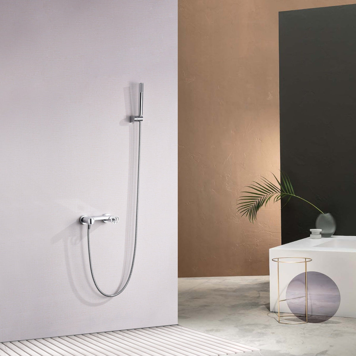 Kit de Ducha Monomando Olimpo IMEX instalado en un baño