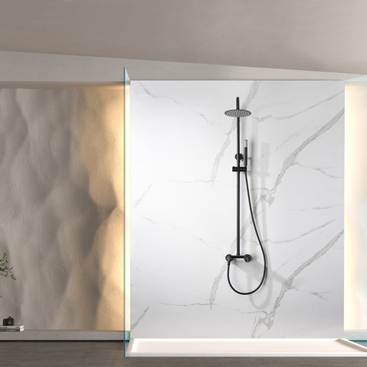 Conjunto de Ducha Monomando Olimpo IMEX instalado en un baño