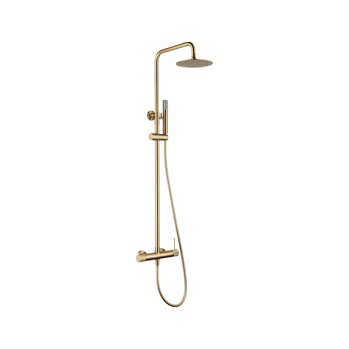 Conjunto de Ducha Monomando Line IMEX Oro Cepillado
